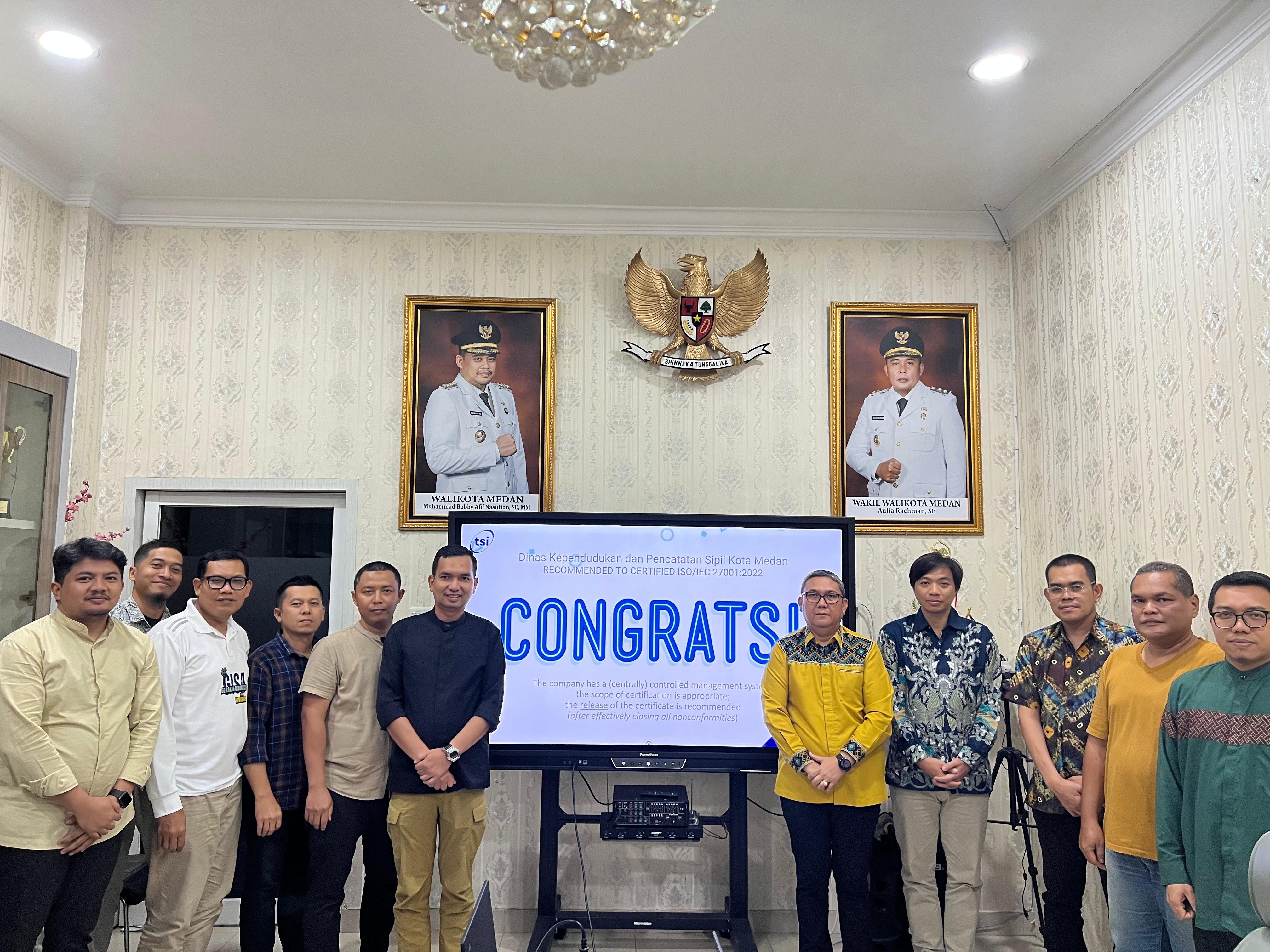 Lindungi Data Kependudukan Warga, Disdukcapil Kota Medan Sukses Terapkan ISO/IEC 27001:2022 Didampingi MMM Consulting Group